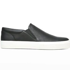 Vince Men’s Fletcher Slip On Casual Black Leather Sneaker Shoes Minimalist 7.5M